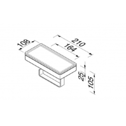 Χαρτοθήκη με Εταζέρα Ορειχάλκινη Geesa Frame 8824-400 Black Matt
